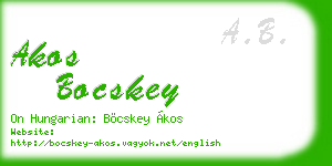 akos bocskey business card